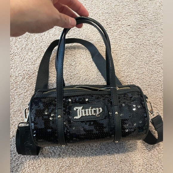JUICY COUTURE Queen of Everything Sequin Trending Y2k Mini Barrel Crossbody Bag - Picture 5 of 8